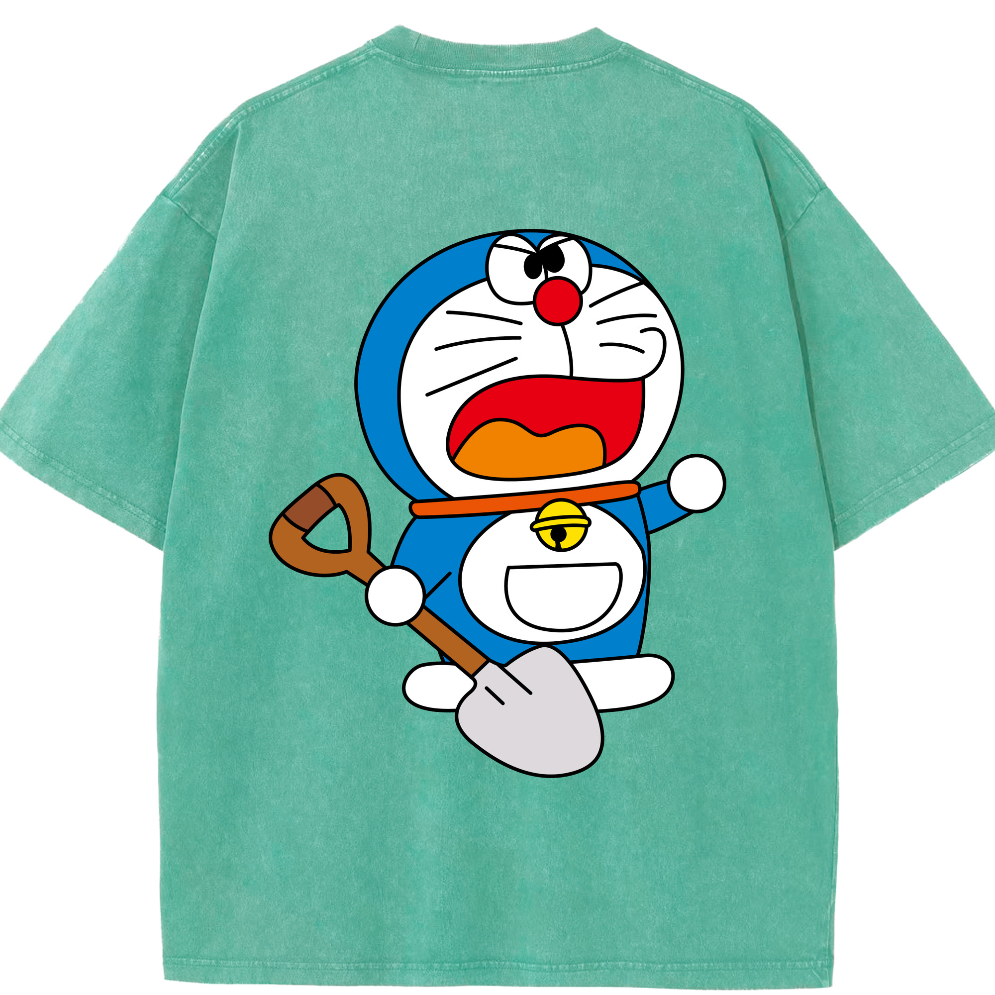 （画像用） ドラえもん Doraemon 綿100% ヴィンテージ風 半袖Tシャツ（背面プリント）